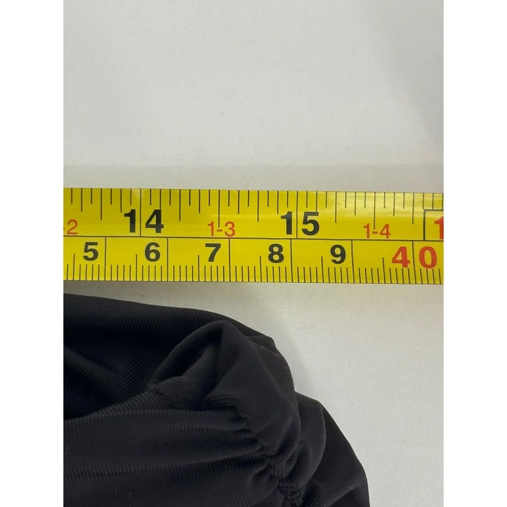 Kenneth Cole Reaction Womens Black Ruched Ruffle Swim Skirt Full Coverage Sz M